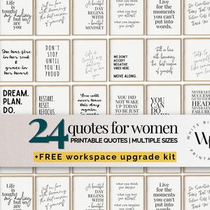 Office Decor Women, Inspirational Quotes Gallery Wall Print Bundle, Motivational Quotes for Work From Home Wall Decor, Entrepreneur Wall Art