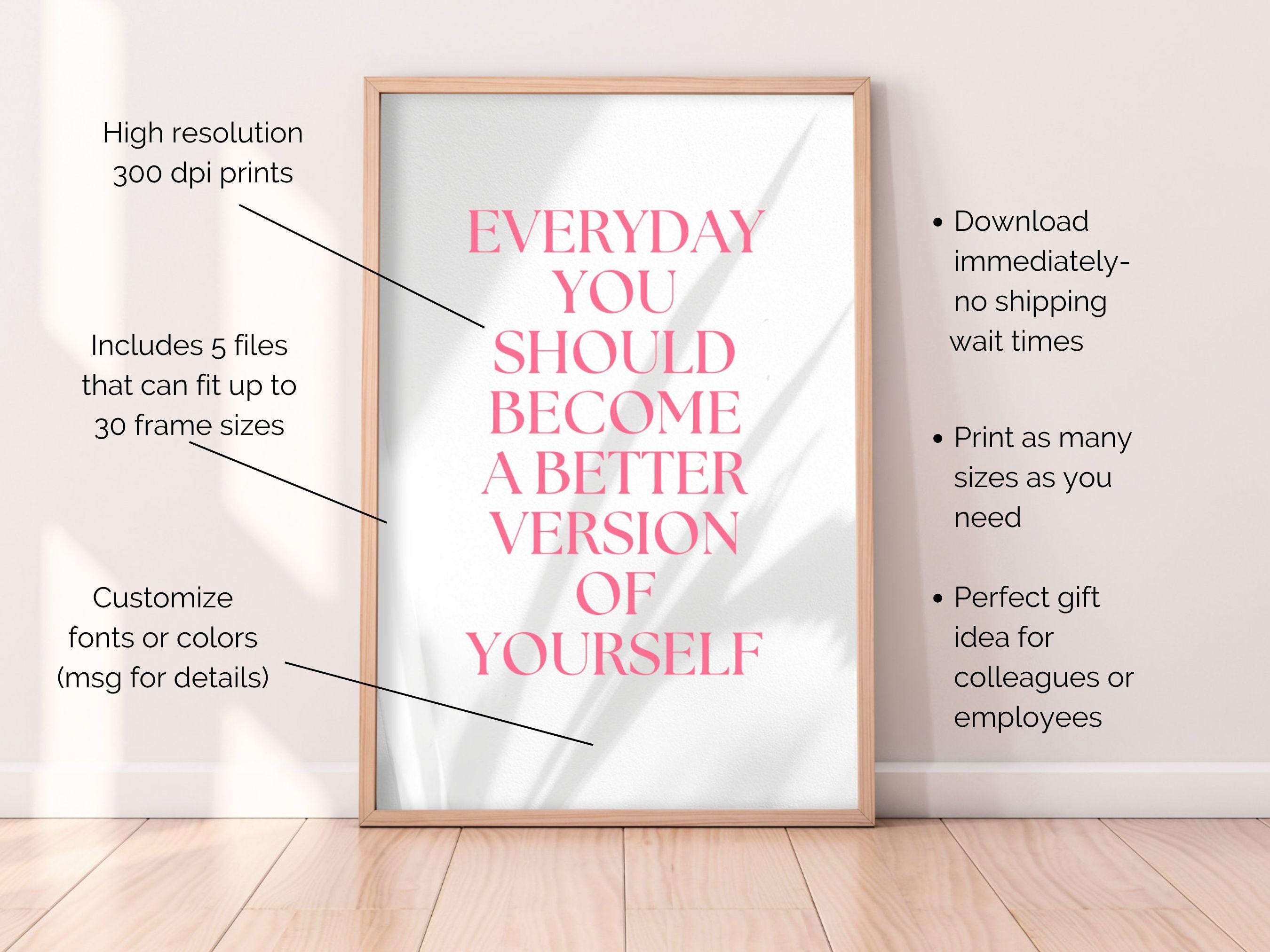Hot Pink Wall Art Print Set of 6 Feminine Office Wall Decor Pink ...