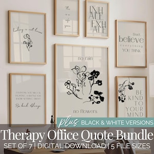 Therapist Office Decor Bundle Counseling Office Wall Art Printable Quotes Mental Health Poster Psychology Gallery Wall Counselor Office Art