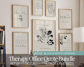Therapeut Büro Dekor Bundle Counselling Office Wand Kunst druckbare Zitate psychische Gesundheit Poster Kunstdruck