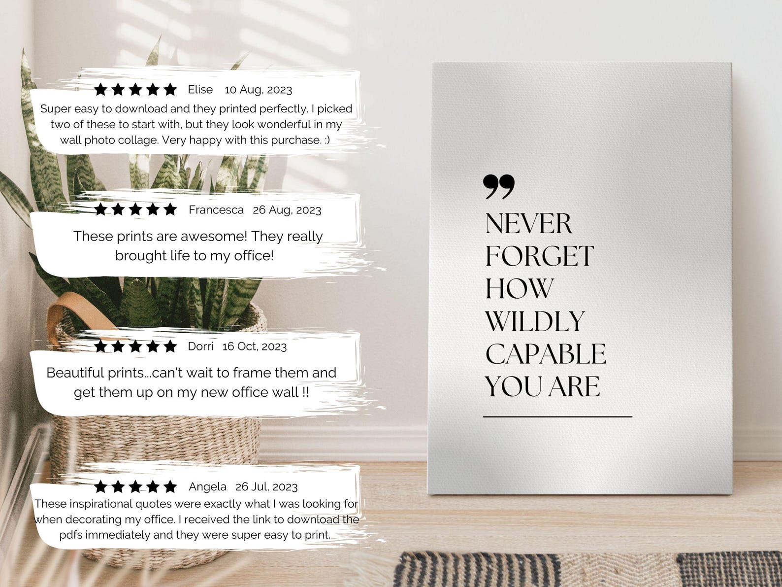 Motivational Mindset Wall Art Set of 3 Inspiring Quote Printable Office ...