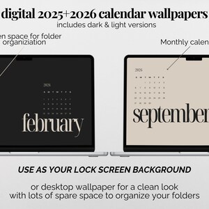 Desktop Wallpaper And Icon Pack 2026 Monthly Calendar Digital Desktop Wallpaper Editable Desktop Organizers Laptop Wallpaper for Mac Windows image 2