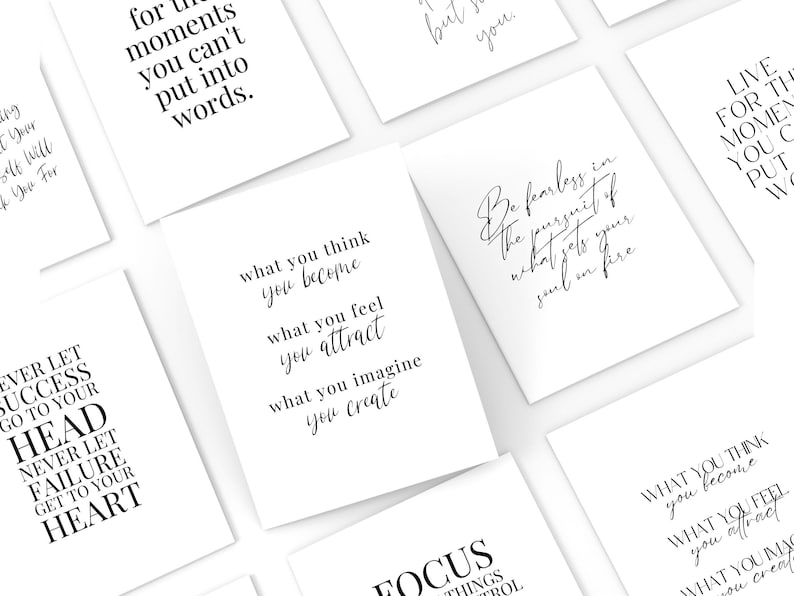 Affirmation Cards Printable, Inspirational Mini Quote Cards, Positive Mindset Quotes For Gift Baskets, Motivational Office Desk Decor image 8