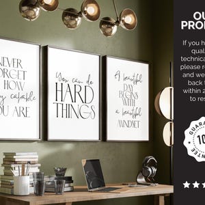 Digital Print for Office Wall Art Set of 3 Inspirational Prints Growth ...