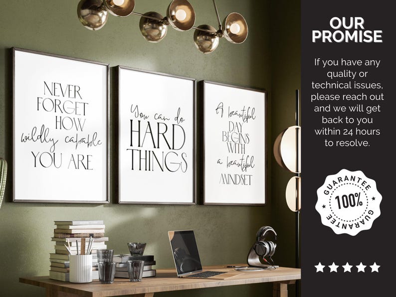 Modern Motivational Quote Poster Set of 3