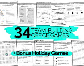 Work Party Game Bundle for Office Team Building Activities Work Event Games Employee Appreciation Party Games Office Staff Zoom Meeting Game