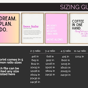 Pink Office Wall Art Office Decor for Women Inspirational Home Office ...