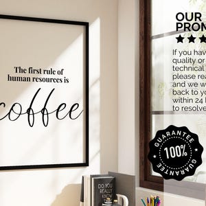 HR Rules Office Humor Printable Office Decor for Women Office Wall Art Human Resources Poster HR Manager Gift Hr Coworker Gift Coffee Lover image 9