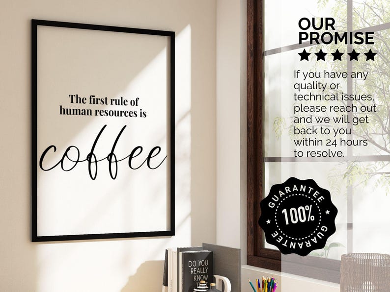 HR Rules Office Humor Printable Office Decor for Women Office Wall Art Human Resources Poster HR Manager Gift Hr Coworker Gift Coffee Lover image 9