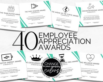 Employee Recognition Award Certificates, Staff Appreciation Awards, Team Recognition Certificate, Work Award Ceremony, Employee of the Month