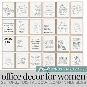 Office Decor Women Inspirational Quotes Gallery Wall Prints Bundle Motivational Quotes for Work From Home Wall Decor Entrepreneur Wall Art