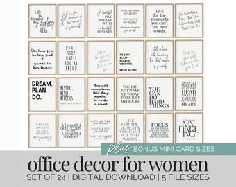 Office Decor Women Inspirational Quotes Gallery Wall Prints Bundle Motivational Quotes for Work From Home Wall Decor Entrepreneur Wall Art