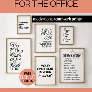 Modern Teamwork Prints Set of 6, Inspirational Staff Posters for Breakroom, Corporate Workspace Wall Decor, Meeting Room Quote Bundle image 10