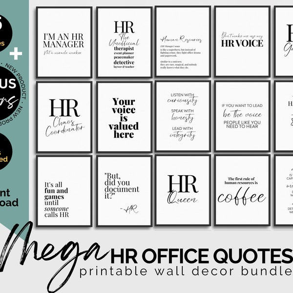 Human Resources Office Decor Bundle HR Office Wall Art for Women Funny Hr Quote Prints for Walls Hr Manager Poster Bundle HR Cubicle Decor