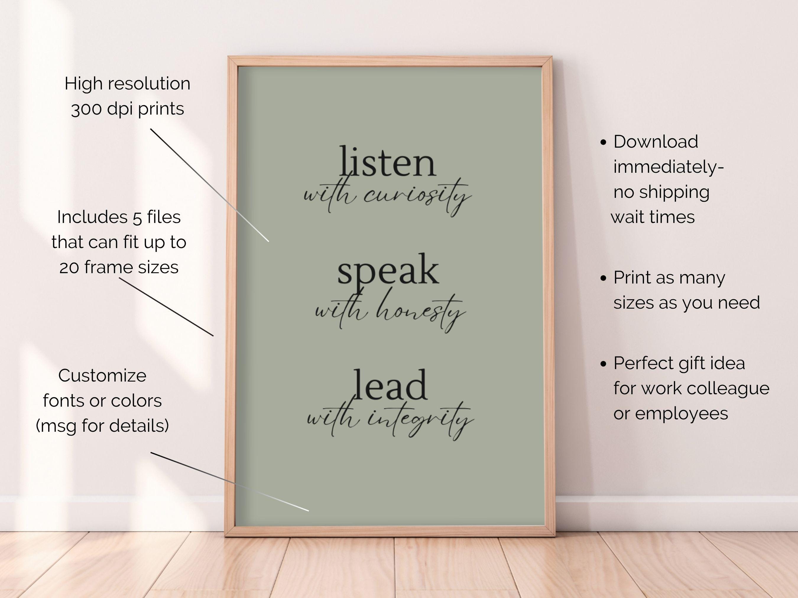 Female Office Wall Art Set Pink and Green Office Decor Team Leadership ...