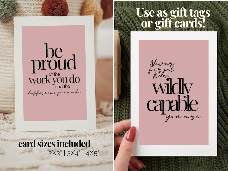 Motiverande väggkonst set med 3, inspirerande citatposters, kontorsdekor för kvinnor i rodnande rosa, inspirerande arbetscitattryck, konst med growth mindset bild 4