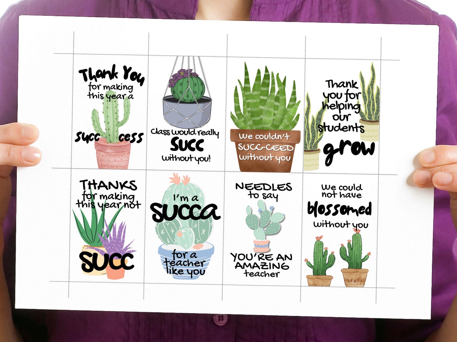 Succulent Gift Tag for Teacher Appreciation Gift Teacher Pun Thank You ...