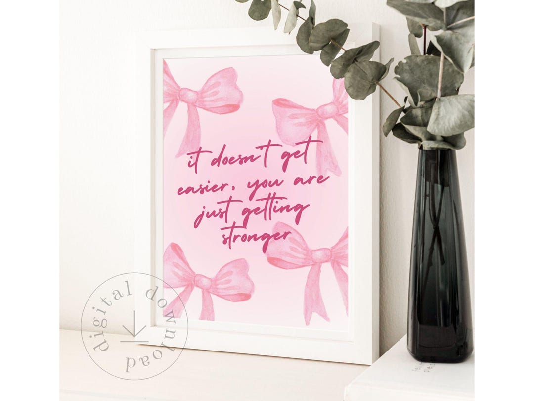 Girly Office Print Cute Pink Empowerment Quote Feminine Office Decor ...