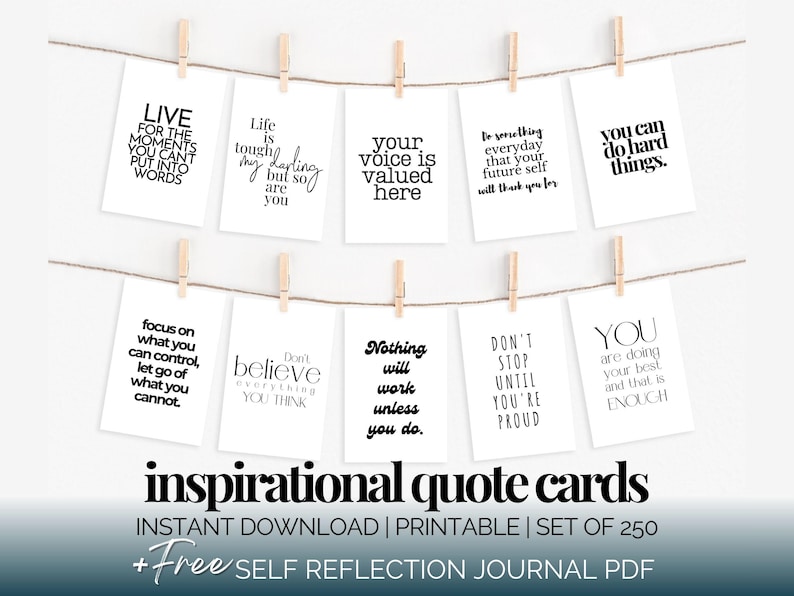 Affirmation Cards Printable, Inspirational Mini Quote Cards, Positive Mindset Quotes For Gift Baskets, Motivational Office Desk Decor image 2
