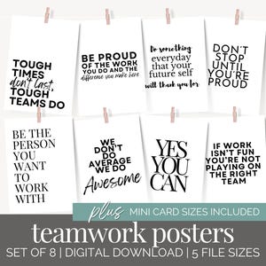 Office Quotes Decor Set Teamwork Wall Art Bundle Motivational Quote for Workplace Decor Inspirational Office Wall Print Printable Desk Decor