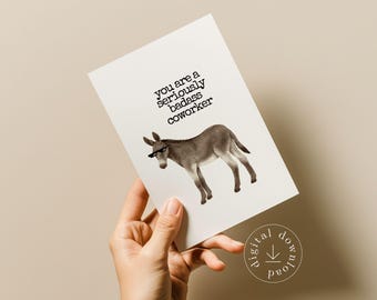 Favorite Coworker Thank You Gift, Work Friendship Card, Print Your Own Card - Digital Download