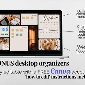 Desktop Wallpaper And Icon Pack 2026 Monthly Calendar Digital Desktop Wallpaper Editable Desktop Organizers Laptop Wallpaper for Mac Windows image 5