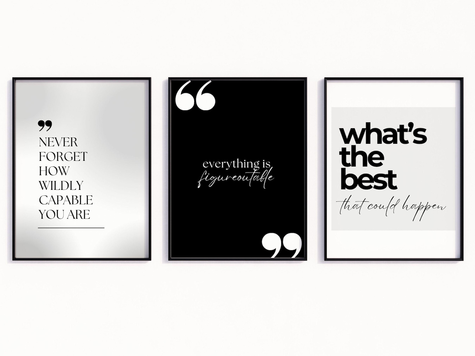 Motivational Mindset Wall Art Set of 3 Inspiring Quote Printable Office ...
