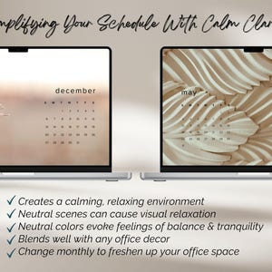 Sfondo desktop con estetica neutra, calendario mensile 2026, sfondo per laptop, organizzatore dello schermo minimalista, sfondi per MacBook o Windows immagine 4