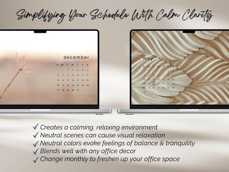 Sfondo desktop con estetica neutra, calendario mensile 2026, sfondo per laptop, organizzatore dello schermo minimalista, sfondi per MacBook o Windows immagine 4