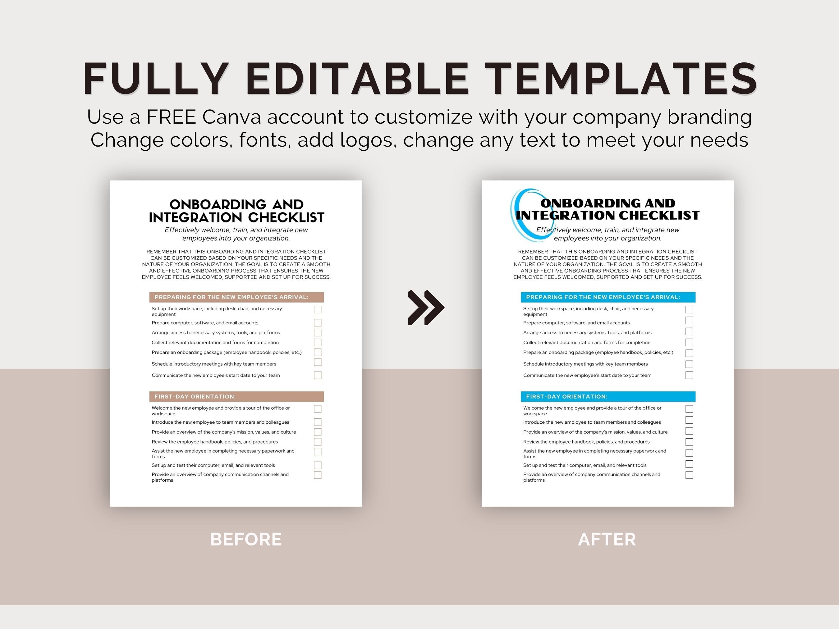New Employee Checklist, Employee Onboarding Template, Printable HR ...