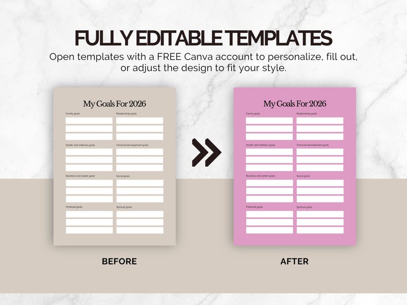 Vision Board Planner Printable Vision Board Template Editable Goal ...
