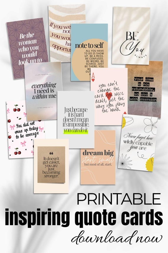 20 Motivationskarten Set – Inspirierende Affirmationszitate Auf Hochwertigem Karton A6