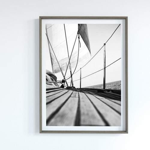 Black and White Sailing Art Print Nautical Photography - Etsy
