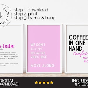 Pink Office Wall Art Office Decor for Women Inspirational Home Office ...