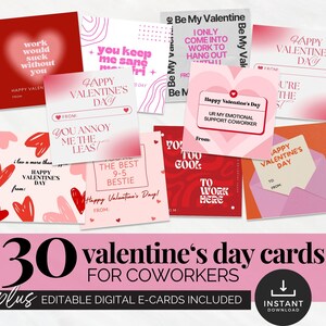 Cartes de la Saint-Valentin pour collègues Étiquettes à imprimer pour la Saint-Valentin pour collègues
