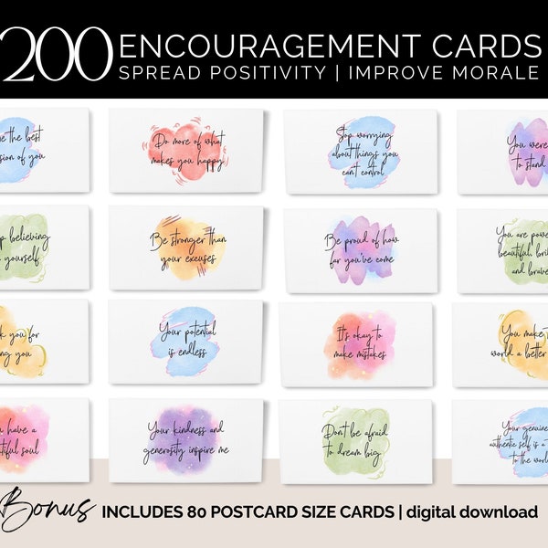 Notes of Encouragement Cards Inspirational Quote Cards Positive Affirmation Cards Gratitude Cards Thank You Employee Appreciation Gift Tags