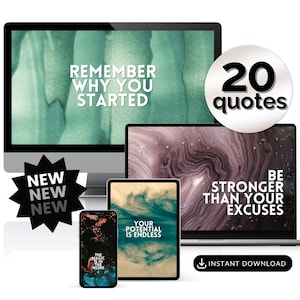 Desktop Wallpaper Pack Abstract Digital Wallpaper Bundle Computer Background with Inspirational Quotes Laptop Wallpaper Motivational Quotes