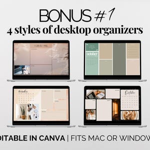 Desktop Wallpaper And Icon Pack 2026 Monthly Calendar Digital Desktop Wallpaper Editable Desktop Organizers Laptop Wallpaper for Mac Windows image 4