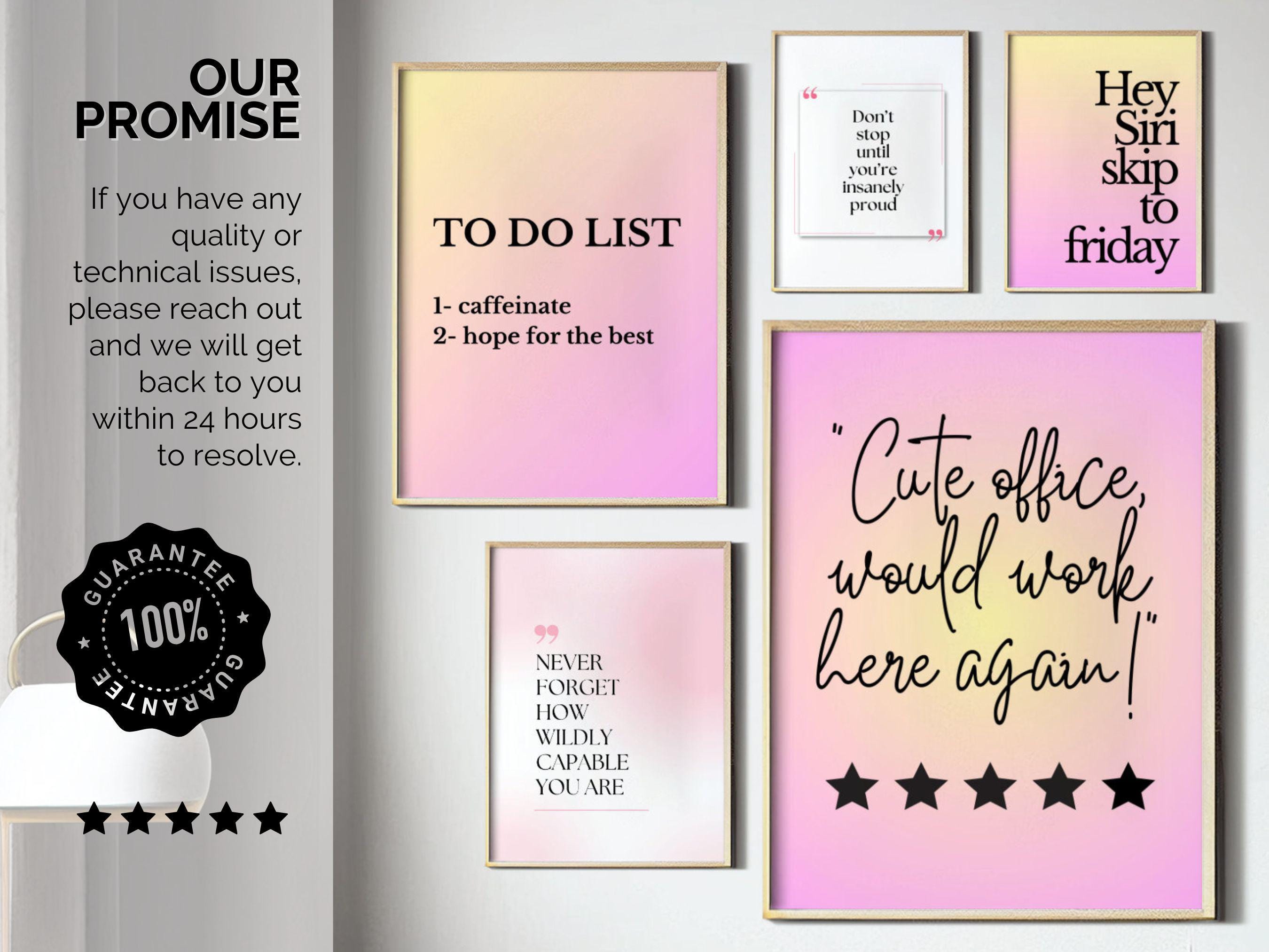 Pink Office Wall Art Set of 3 Prints Sarcastic Workplace Posters Sassy ...