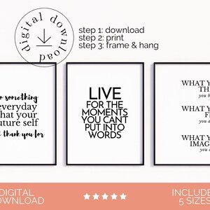 Home Office Inspirational Quote Prints Set of 6, Printable Quotes ...