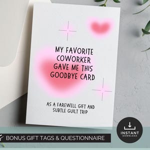 Carte d'adieu collègue préférée Carte de retraite amusante Carte de félicitations pour nouvel emploi Meilleure amie du travail Cadeau de départ Carte d'adieu à la retraite d'un collègue