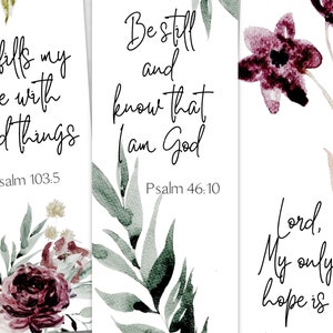 Printable Psalm Bookmark Bible Verse Bookmark Set Digital - Etsy