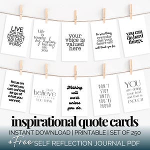 Tarjetas con frases inspiradoras para mujeres, tarjetas con dichos motivacionales, tarjetas de afirmaciones imprimibles, pequeños recordatorios diarios inspiradores, citas para el tablero de visión.