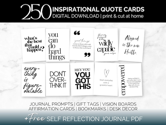 Affirmation Cards Printable, Inspirational Mini Quote Cards, Positive Mindset Quotes For Gift Baskets, Motivational Office Desk Decor
