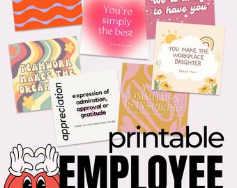 Etichette di apprezzamento per i dipendenti, etichette di ringraziamento stampabili, settimana di apprezzamento, regalo di apprezzamento per il personale, etichetta di ringraziamento per il team, biglietto colorato per i colleghi