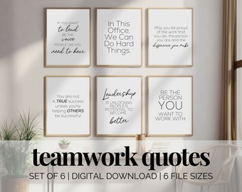 Teamwork Posters for Office Decor, Motivational Wall Art Set, Workplace Quote Prints, HR Leadership Wall Art, Inspirational Workplace Quotes