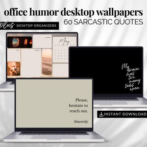 Pakiet tapet na pulpit, zabawny cytat z pracy, pakiet tapet na komputer, sarkazm, motywacyjny cytat, tło, humor biurowy, czarno-beżowe