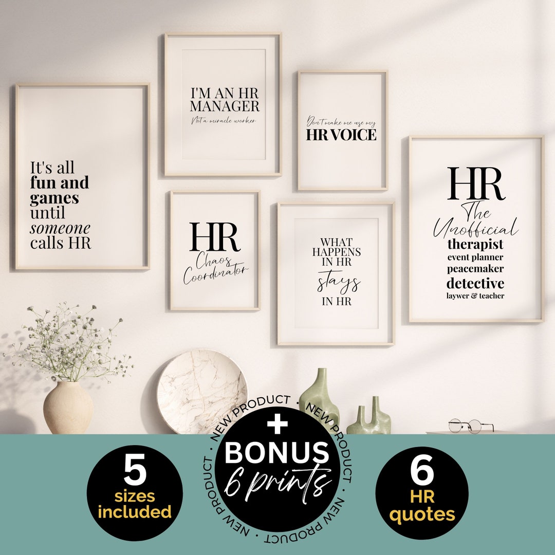 HR Office Decor for Women Office Wall Art Human Resources Funny Quote