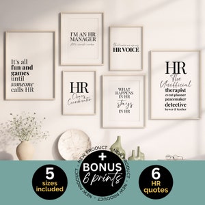 HR Office Decor for Women Office Wall Art Human Resources Funny Quote ...