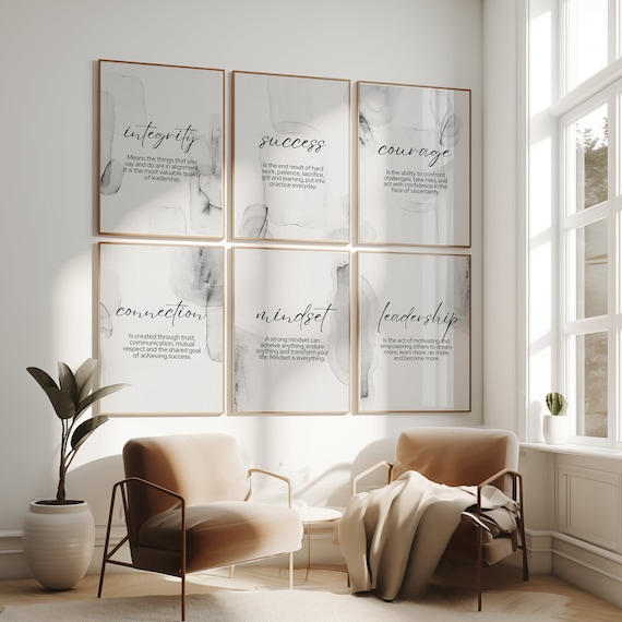 Office Decor for Women HR Office Poster Bundle Inspirational Art Home Office Prints Leadership Quote Success Wall Art for Workplace Decor